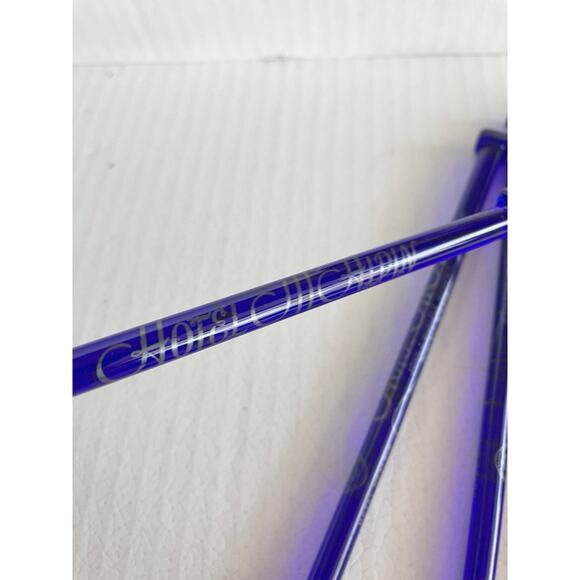 5 VTG Cobalt Blue Glass Swizzle Sticks Cocktail Stirrer HOTEL MCALPIN New York - Picture 3 of 6